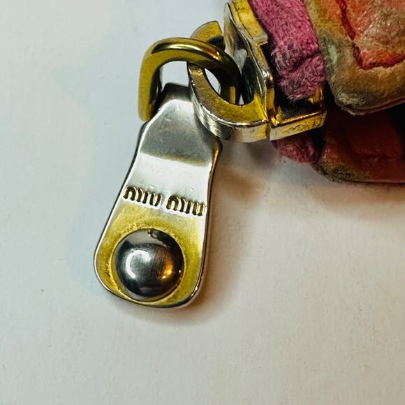 Miu Miu Pink Croc Embossed Leather Zip Around Wallet Authentic - Picture 5 of 13